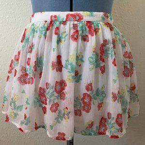 Hollister Womens Floral Chiffon Lightweight Skirt Flower XS